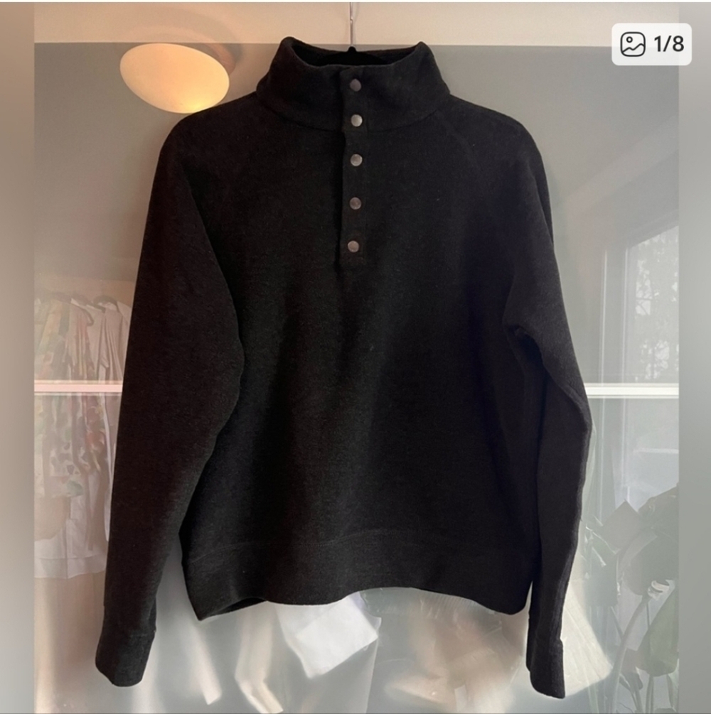 Kit + Ace Fleece Chillout Down Charcoal Grey Pullover Sweater Size Small - Picture 10 of 12